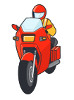 image of a conspicuous motorcycle and rider