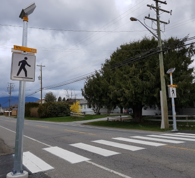 crosswalk image with rectangular rapid flashing beacons installed