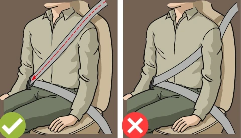 image of shoulder belt worn under armpit