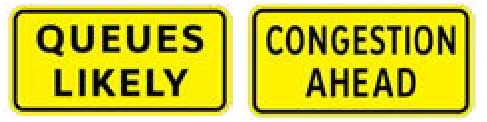 Congestion warning sign tabs