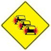 congestion ahead warning sign