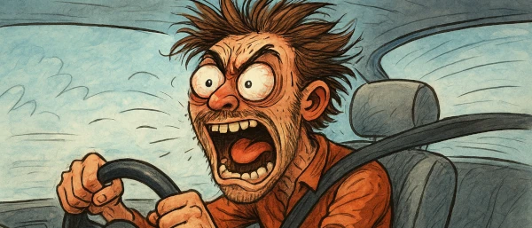 image of a crazy driver
