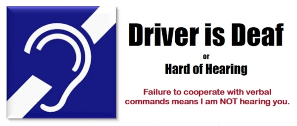 image of placard used by deaf drivers