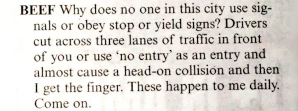 image of a driving beef from the newspaper