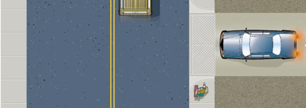 image of vehicle emerging from an alley