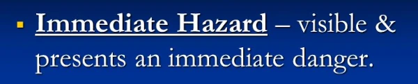 image of immediate hazard definition