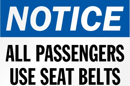 image of seatbelt notice for passengers