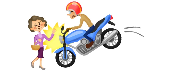 image of collision between pedestrian and motorcycle