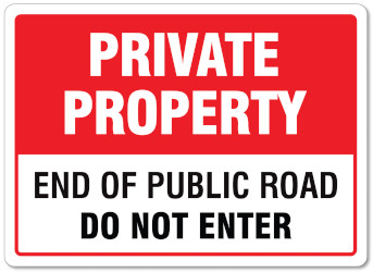 image of end of public road sign