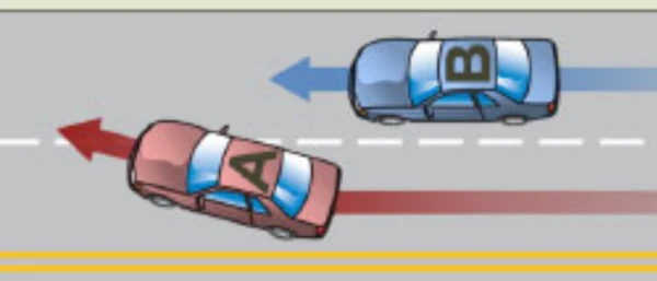 image of an unsafe lane change