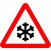 image of snow warning highway sign