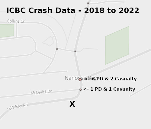 ICBC crash map 2018 to 2022
