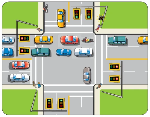 image of a crowded intersection