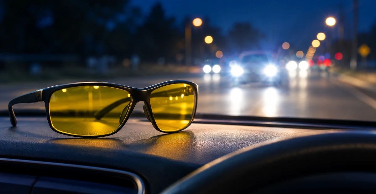 Yellow-tinted glasses marketed for night driving