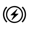 regenerative braking icon showing a braking symbol with a lightning bolt in the centre