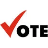 the word vote with the letter V replaced by a check mark